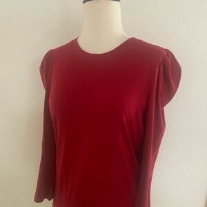 Sanctuary Burgundy Long Sleeve Crew‎ Neck Top Women's Size M New